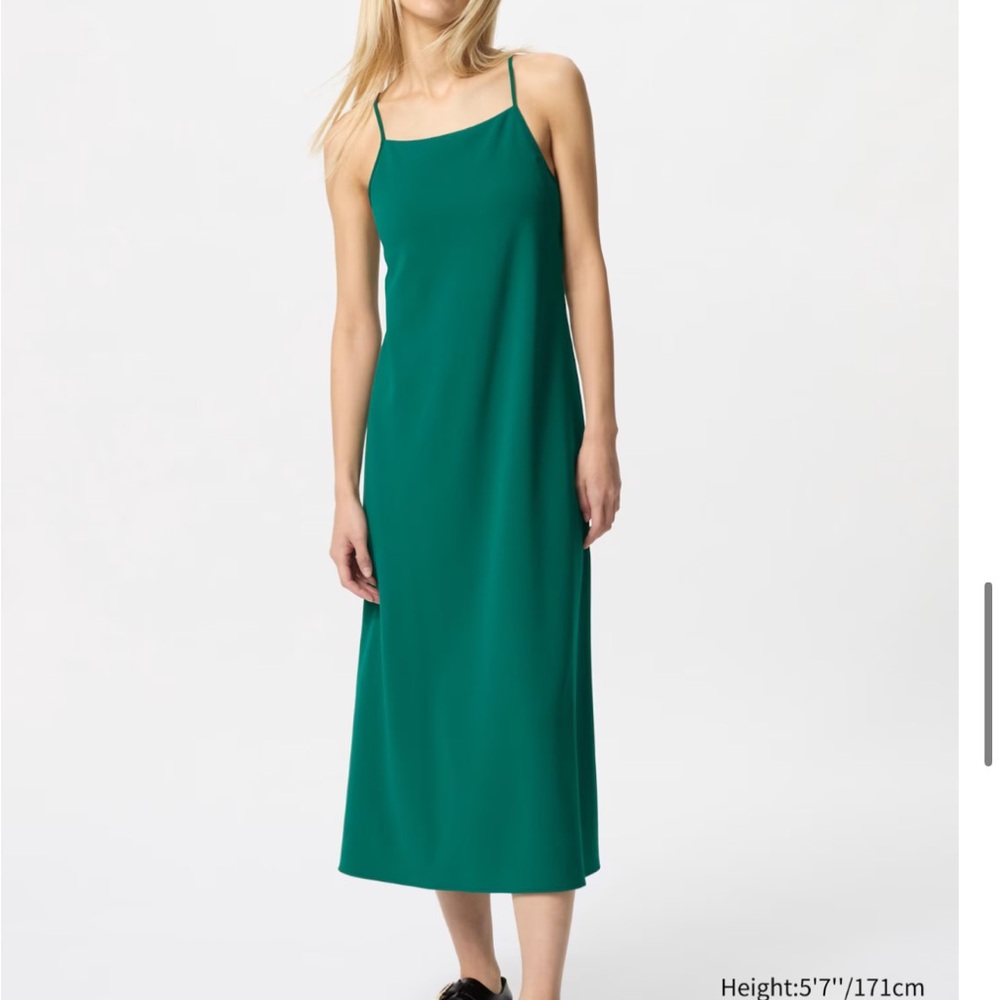 Uniqlo Green Spaghetti Strap Slip Dress